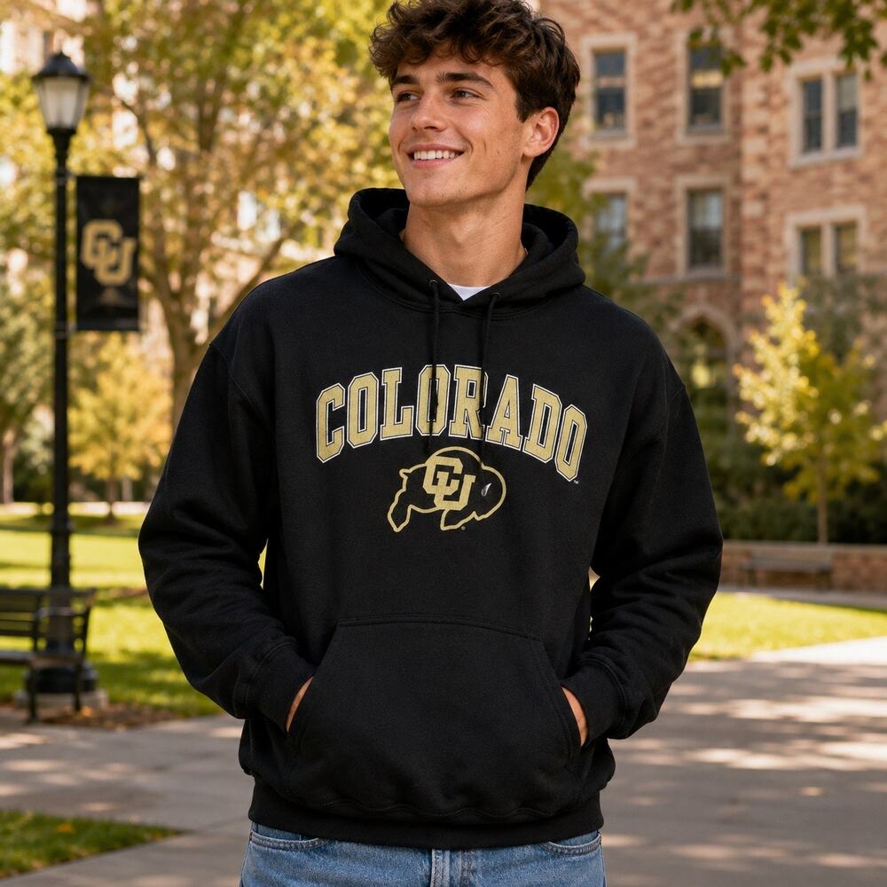 Colorado Buffaloes CU Gildan Hoodie XL Black NCAA Pullover Sweatshirt